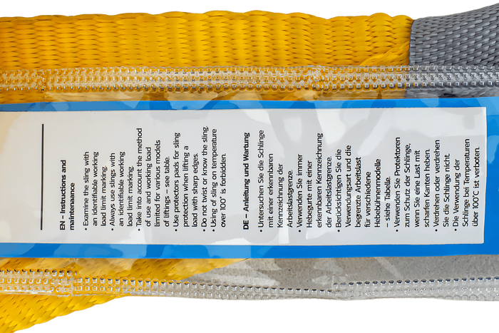 Sangle, elingue de levage HEFFA 4 m/90 mm/3 t avec boucles