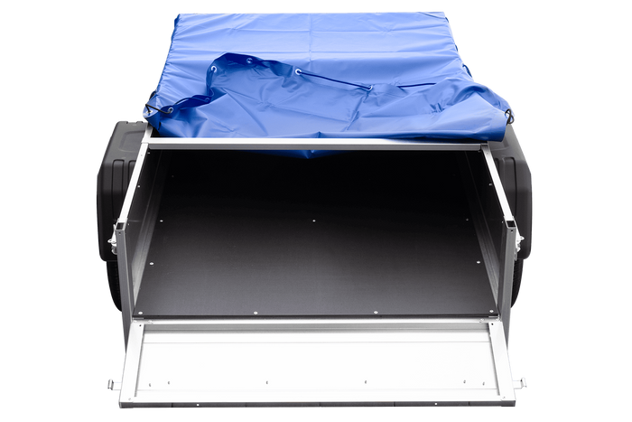 Remorque légère 200x106 UNITRAILER GARDEN 200 KIPP avec châssis H-0 et bâche bleue