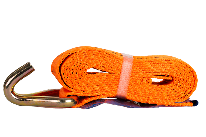 Ensemble de quatre courroies de transport UNITRAIER 3 m/50 mm/5 t orange avec tendeur