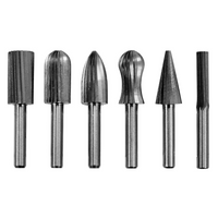 Jeu de 6 fraises à queue YATO YT-61711 pour métaux, porte-fraise de 6 mm pour meuleuse droite.