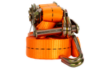 Ensemble de quatre courroies de transport UNITRAIER 6 m/25 mm/1 t orange avec tendeur