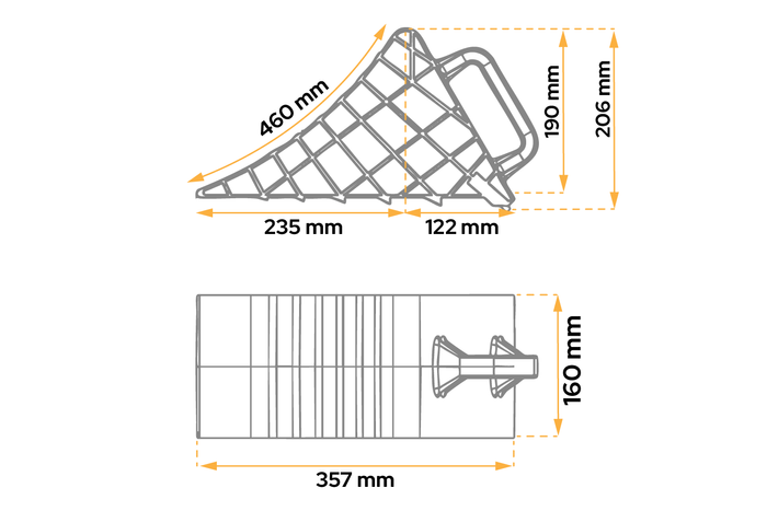 Cale de roue avec support de montage AL-KO UK46, h:206mm