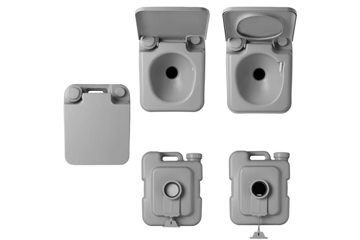 Toilettes de camping portables ProPlus 370415V01CR grises 10L/20L