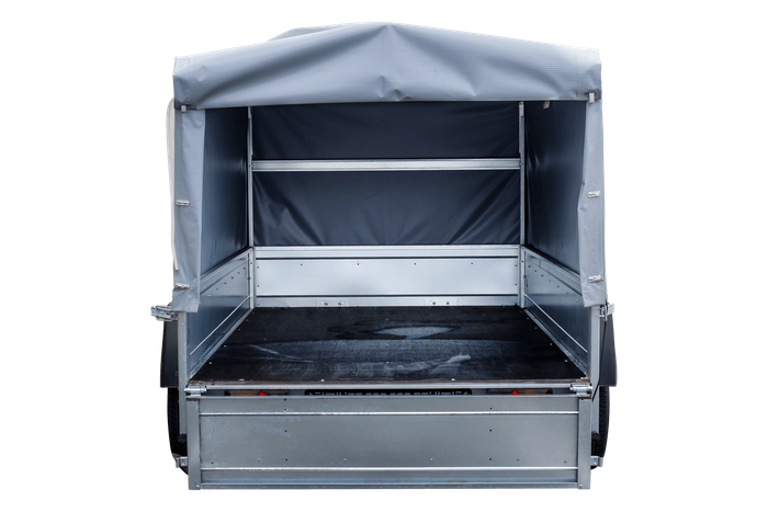 Remorque à un essieu 230x125 UNITRAILER GARDEN 230 KIPP avec châssis H-800 et bâche grise