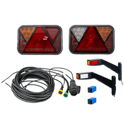Kit d&#39;éclairage : feux arrière LED FRISTOM FT-270 + feux de position latéraux LED FRISTOM FT-145 + faisceau MANTES 7 m 13 broches