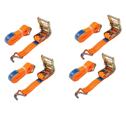 Ensemble de quatre courroies de transport UNITRAILER orange 4 m/35 mm/2 t avec tendeur
