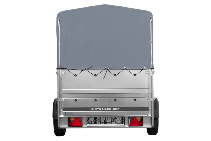 Remorque légère sur ressorts 200x125 UNITRAILER GARDEN 201/R KIPP avec côtés BIS, châssis H-800 et bâche grise
