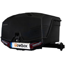 Coffre de rangement Towbox Camper Alpha noir LED (long) - coffre à bagages monté sur attelage
