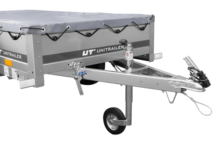 Remorque à un essieu 200x106 UNITRAILER GARDEN 200 KIPP avec châssis H-0 et bâche grise