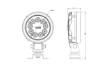 Lampe de travail, réflecteur LED WAŚ W163 2000 1216, 36xLED, 2000lm