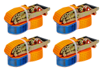 Ensemble de quatre courroies de transport UNITRAILER orange 6 m/50 mm/5 t avec tendeur