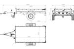 Remorque porte-voitures 200x106 UNITRAILER GARDEN 200 KIPP avec châssis H-800 et bâche grise