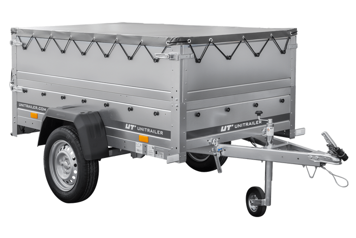 Remorque porte-voitures 200x106 UNITRAILER GARDEN 200 KIPP avec côtés BIS et bâche grise