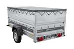 Remorque légère 230x125 UNITRAILER FORCE 230 KIPP avec ridelles BIS, châssis H-0 et bâche grise