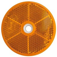 Catadioptre orange rond de 60 mm avec trou de montage de 6 mm