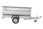 Remorque à un essieu 230x125 UNITRAILER FORCE 230 KIPP avec côtés grillagés, châssis H-0 et bâche grise