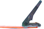 Ensemble de quatre courroies de transport UNITRAILER orange 4 m/50 mm/5 t avec tendeur