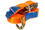 Ensemble de quatre courroies de transport UNITRAIER 10 m/35 mm/2 t orange avec tendeur