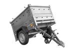 Remorque mono-essieu 150x106 UNITRAILER GARDEN 150 KIPP avec ridelles BIS et bâche en aluminium