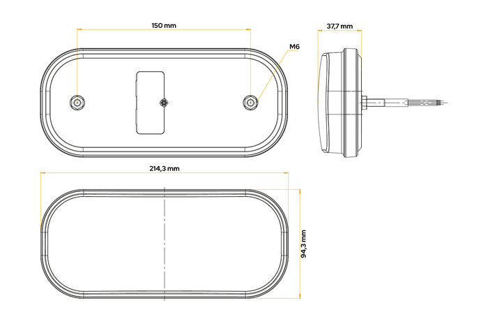 Feu arrière FRISTOM FT-230 LED, 6 fonctions universel