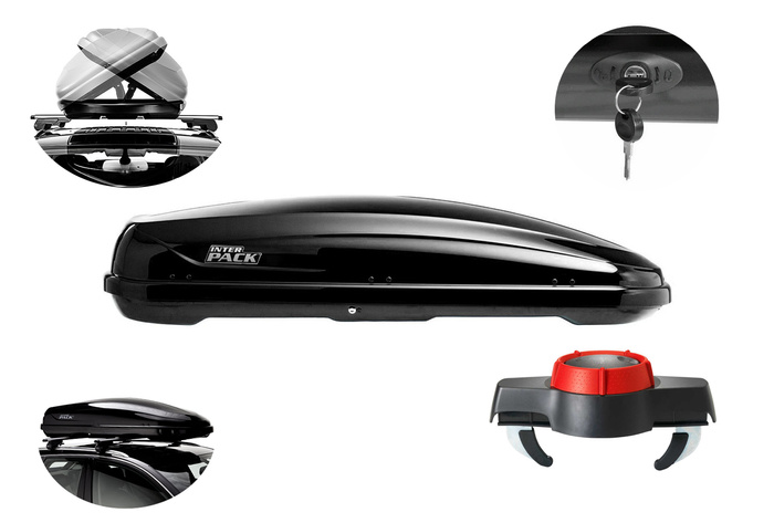 Coffre de toit Inter Pack Traxer 8.6, noir métallisé