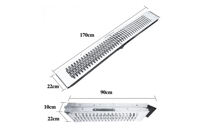 Rampe pliable UNITRAILER ALR004 en acier pour remorque, 170 cm, 227 kg