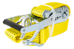 Ensemble de quatre courroies de transport jaunes UNITRAIER 4 m/50 mm/5 t avec tendeur