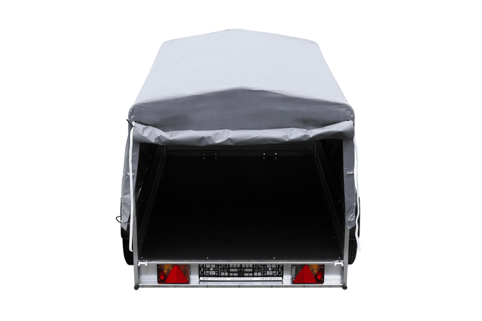 Remorque à un essieu sur ressorts 200x125 UNITRAILER GARDEN 201/R KIPP avec châssis H-800 et bâche grise