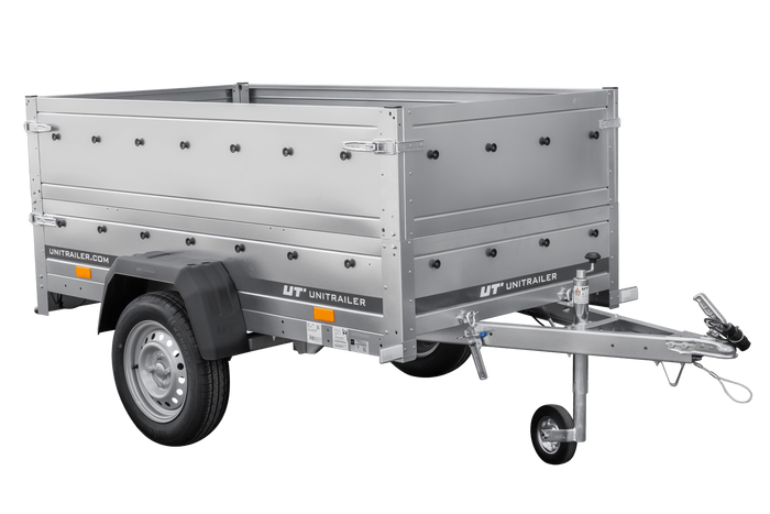 Remorque Garden Trailer 200 KIPP avec roue jockey et rehausses des ridelles