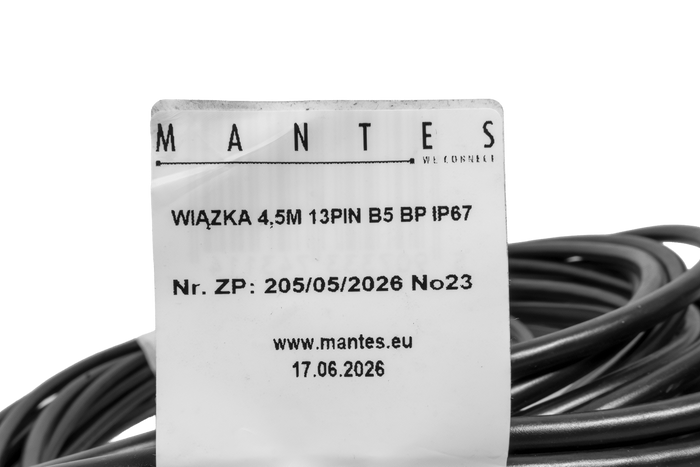 Faisceau électrique MANTES pour remorque de bateau, 4,4 m, prise 13 broches, 2 baïonnettes 5 broches