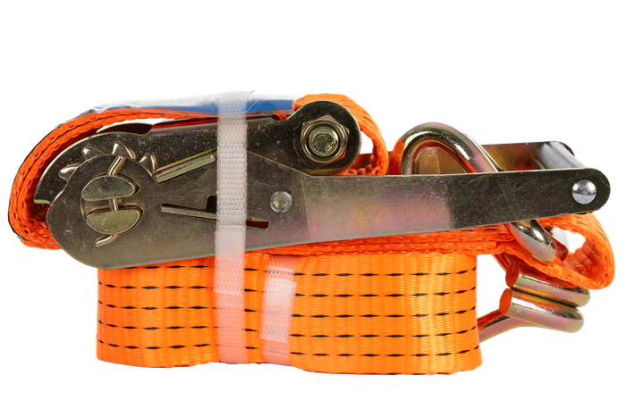 Ensemble de quatre courroies de transport UNITRAIER 3 m/50 mm/5 t orange avec tendeur