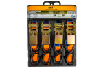 Jeu de quatre courroies de transport UNITRAILER orange 4 m/25 mm/0,68 t avec tendeur