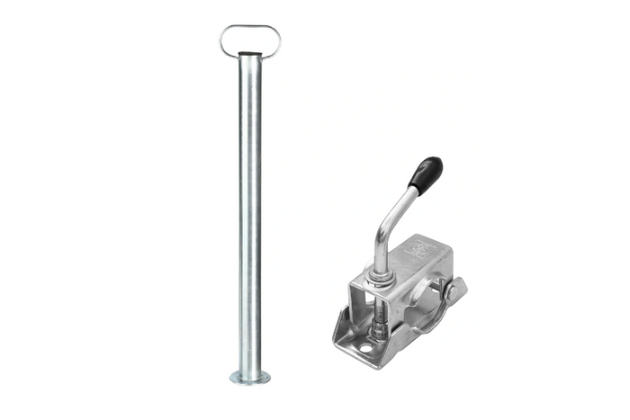Béquille, support fixe, avec collier WINTERHOFF RSR48-700+KLE48, 150 kg, 48 mm, 700 mm