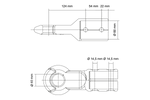 Anneau d'attelage de remorque à œil KNOTT KK6220S pour remorque de 3500 kg avec timon tubulaire de 60 mm