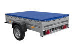 Remorque voiture 200x125 UNITRAILER GARDEN 201 KIPP avec châssis H-0 et bâche bleue