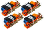 Jeu de quatre sangles de transport 3 points avec tendeur pour remorque UNITRAILER 3 m/50 mm/4 t orange