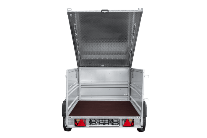 Remorque à un essieu sur ressorts 230x125 UNITRAILER FORCE 230/R KIPP avec côtés BIS et couvercle en aluminium