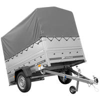 Remorque porte-voitures 200x125 UNITRAILER GARDEN 201 KIPP avec ridelles BIS, châssis H-800 et bâche grise