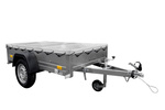 Remorque voiture 200x106 Garden Trailer 200 KIPP avec roue jockey et bâche plate PTAC 750 KG