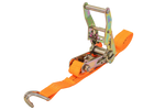 Ensemble de quatre courroies de transport UNITRAIER 3 m/25 mm/1 t orange avec tendeur