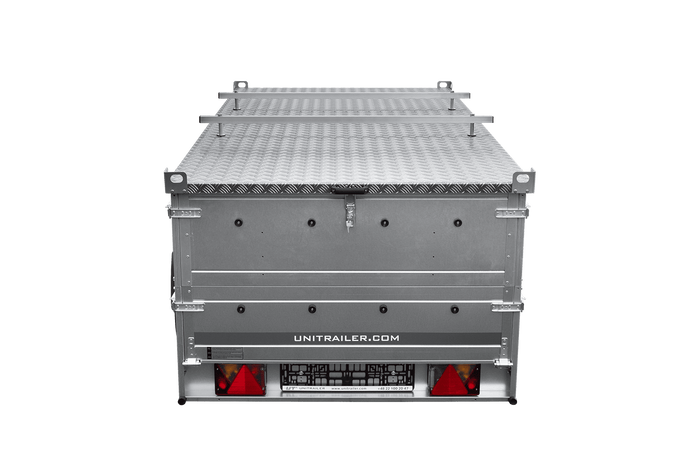Remorque à un essieu sur ressorts 264x125 UNITRAILER GARDEN 264/R KIPP avec ridelles supplémentaires et capot en aluminium