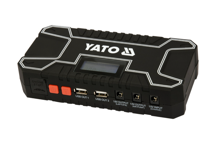 Démarreur de voiture externe YATO YT-83082 de 12 000 mAh avec écran LCD