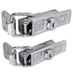 Jeu de crochets, charnières latéraux avec fixations WINTERHOFF BVS 60-1 + BVSG 60-A, serrure latérale de remorque complète avec clé