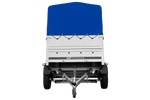 Remorque légère sur ressorts 200x125 UNITRAILER GARDEN 201/R KIPP avec côtés BIS, châssis H-800 et bâche bleue