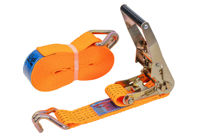 Ensemble de quatre courroies de transport UNITRAILER 8 m/50 mm/5 t orange avec tendeur