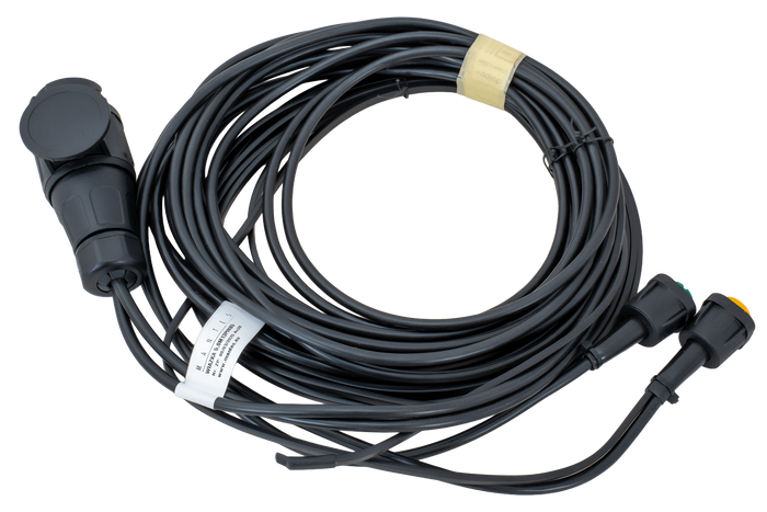 Installation électrique MANTES, faisceau de remorque, 5 m, prise 13 broches, 2 baïonnettes 5 broches