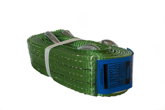 Corde; sangle de remorquage avec crochets Sangle de remorquage HILLS 5 m/60 mm/6 t verte