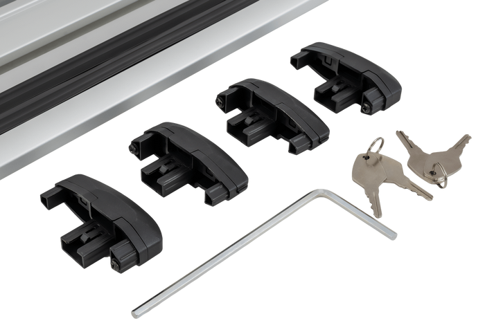 Barres de toit Inter Pack Virgo RR 135 (G2) pour rails ouverts