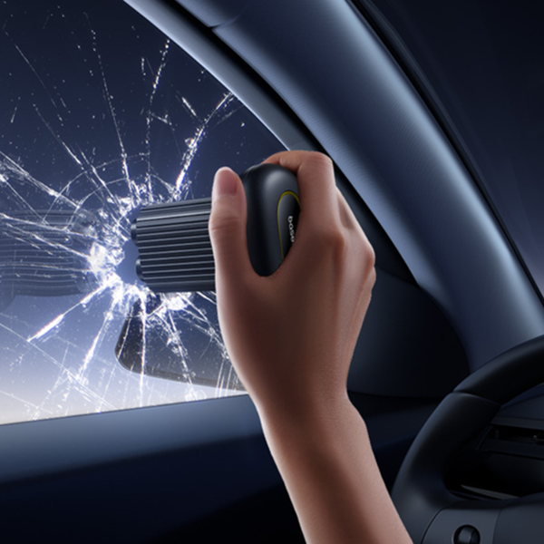 Marteau de sécurité BASEUS GoTrip DT1 2 en 1 pour vitres, couteau de sauvetage pour ceintures de sécurité