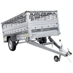 Remorque à un essieu sur ressorts 264x125 UNITRAILER FORCE 264/R KIPP avec côtés en filet, châssis H-0 et bâche grise